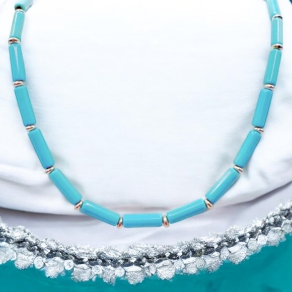 Kendra Scott Ember Silver Strand Necklace in Variegated Turquoise - Picture 4 of 6